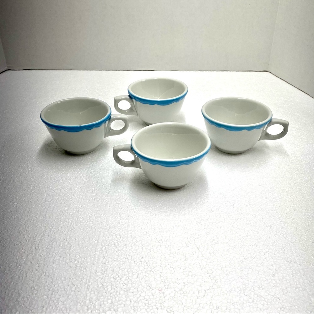 Vintage Sterling USA set of four coffee/teacups Marked with H-7 Restaurant Ware - Picture 3 of 9